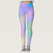 Pastel Regenboog Kleuren Ombre Leggings (Voorkant)