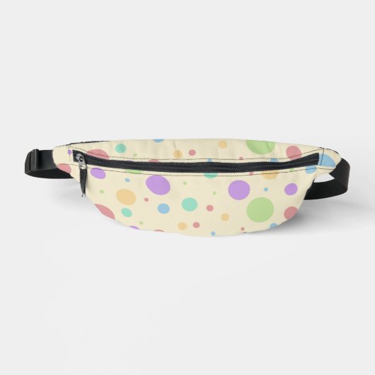 Pastel regenboog kleuren PolkaDot Heuptasje (Voorkant)