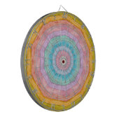 Pastel Regenboog Kleuren Rustieke Hout Tintaar  Dartbord (Voorkant Links)