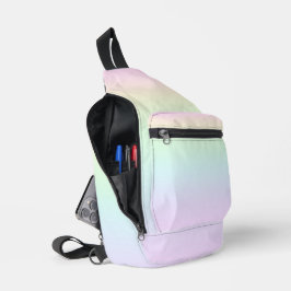 Pastel regenboog kleuren sling bag