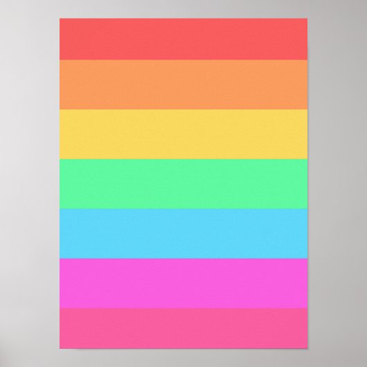 Pastel Regenboog Kleuren Strepen Ontwerp Poster (Voorkant)