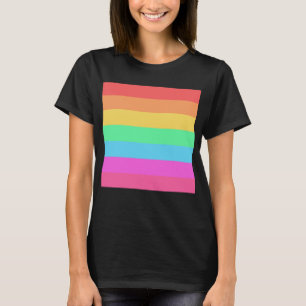 Pastel Regenboog Kleuren Strepen Ontwerp T-shirt