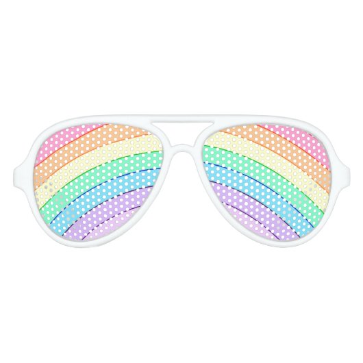 Pastel Regenboog Kleurrijke Chic Aviator Zonnebril (Voorkant)