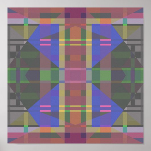 Pastel Regenboog Kleurrijke Geometrisch Poster (Voorkant)