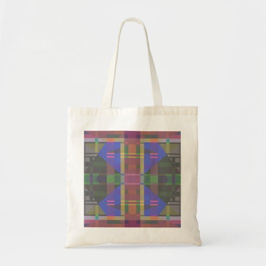 Pastel Regenboog Kleurrijke Geometrisch Tote Bag (Voorkant)