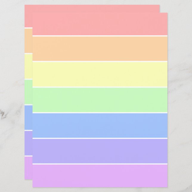 Pastel Regenboog Kleurrijke Strepen Scrapbook Papi (Voorkant / Achterkant)