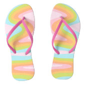 Pastel regenboog kronkel teenslippers (Voetbed)