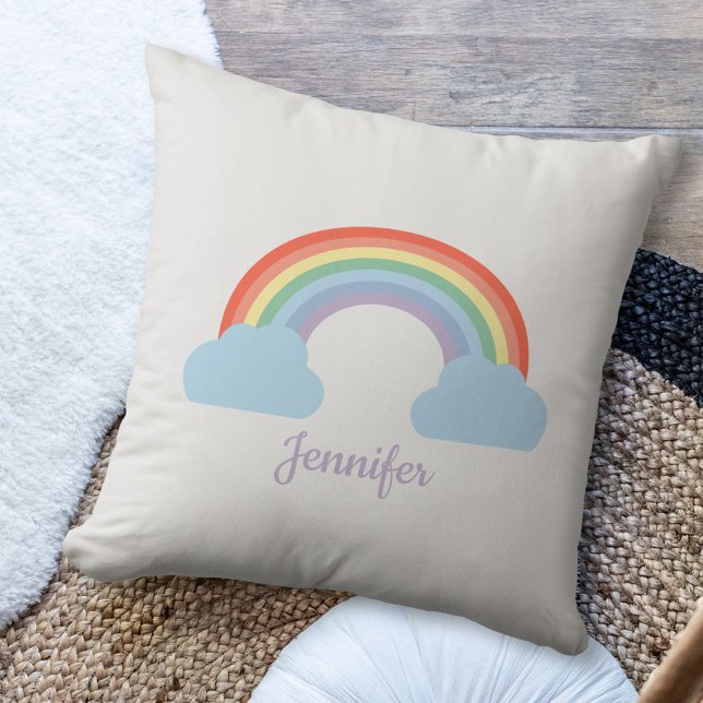 Pastel Regenboog Kussen (Pastel Rainbow Pillow)