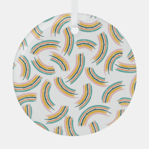Pastel Regenboog Lijnen:  Naadloos Glas Ornament