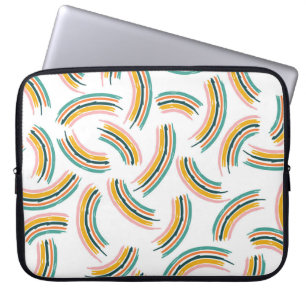 Pastel Regenboog Lijnen: Naadloos Laptop Sleeve