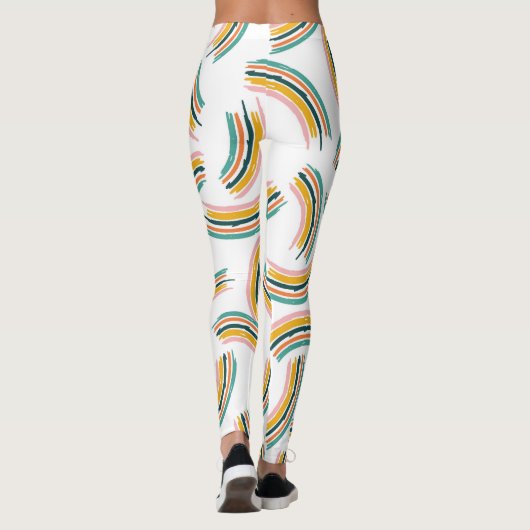 Pastel Regenboog Lijnen:  Naadloos Leggings (Achterkant)