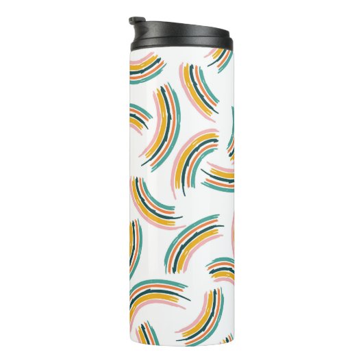 Pastel Regenboog Lijnen:  Naadloos Thermosbeker (Geroteerd rechts)