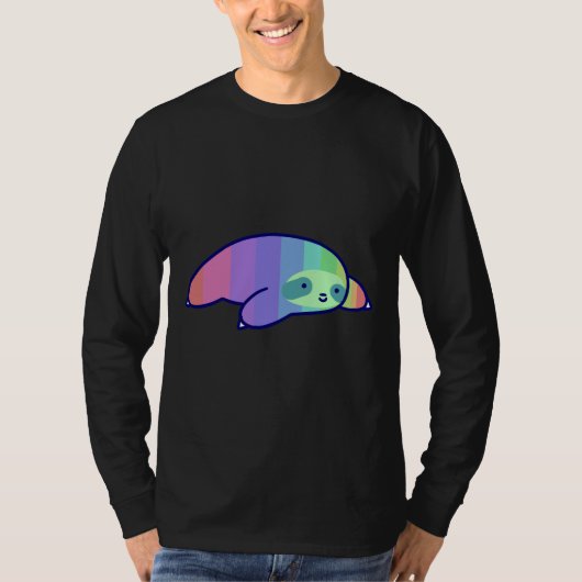 Pastel Regenboog luiaard T-shirt (Voorkant)