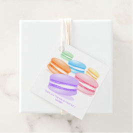pastel regenboog macarons feest bedankt bedankjes labels