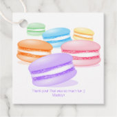 pastel regenboog macarons feest bedankt bedankjes labels (Voorkant)