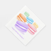 Pastel Regenboog Macarons Gelukkige Verjaardag Servet (Hoek)