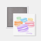 Pastel regenboog macarons magneet (Voorkant / Achterkant)