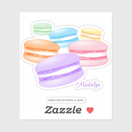 Pastel regenboog macarons sticker (Vel)