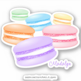Pastel regenboog macarons sticker