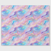 Pastel Regenboog Marmer met Gouden Glitter Cadeaupapier (Vlak)
