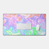 Pastel Regenboog Marmer Wervel Abstracte Kunst Bureaumat (Keyboard & Muis)