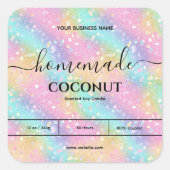 Pastel regenboog marmer zelfgemaakte kaars labels (Voorkant)