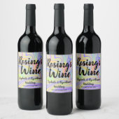 Pastel Regenboog Marmering Wijn Label Etiket (Flessen)