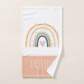 Pastel regenboog meisjes bad handdoek (Handdoek)