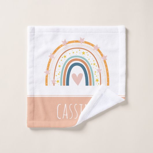 Pastel regenboog meisjes bad handdoek (Wasdoekje)