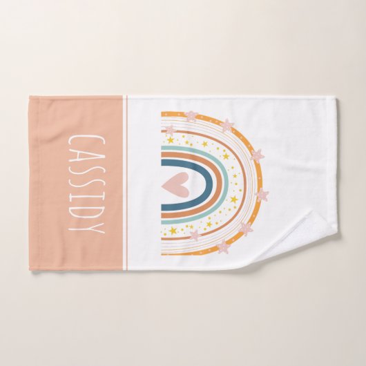Pastel regenboog meisjes bad handdoek (Handdoek)
