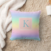 Pastel Regenboog Meisjes Beginletter Worp Kussen (Deken)