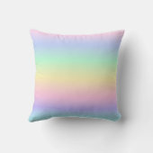 Pastel Regenboog Meisjes Beginletter Worp Kussen (Achterkant)