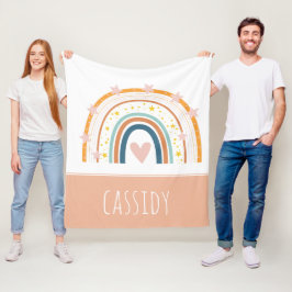 Pastel regenboog meisjes fleece deken