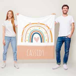 Pastel regenboog meisjes fleece deken