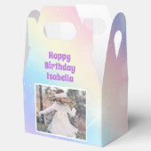  Pastel Regenboog Meisjes Foto Verjaardagsfeest Bedankdoosjes (Geopend)