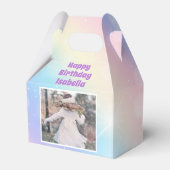  Pastel Regenboog Meisjes Foto Verjaardagsfeest Bedankdoosjes (Voorkant Zijde)