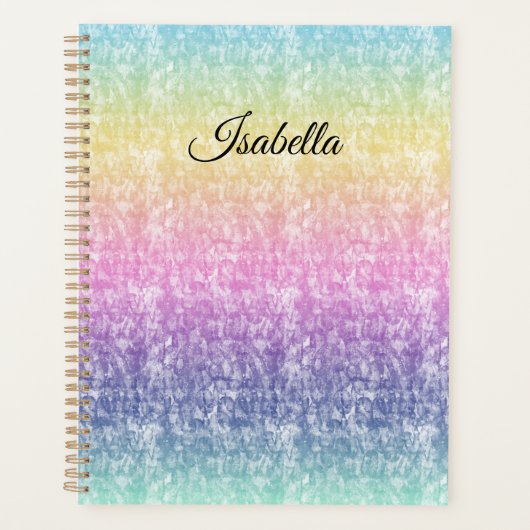 Pastel regenboog met de Naam van het Manuscript of Planner (Voorkant)
