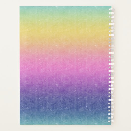 Pastel regenboog met de Naam van het Manuscript of Planner (Achterkant)