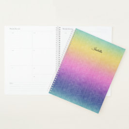 Pastel regenboog met de Naam van het Manuscript of Planner