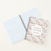 Pastel Regenboog Met Hartpatroon Geweldige Leraar Notitieboek (Binnen)