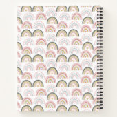 Pastel Regenboog Met Hartpatroon Geweldige Leraar Notitieboek (Achterkant)