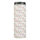 Pastel Regenboog Met Hartpatroon Geweldige Leraar Thermosbeker (Achterkant)