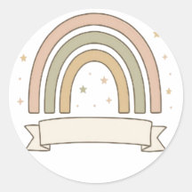 Pastel Regenboog met Sterren en Aangepaste Banner 