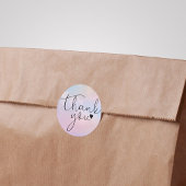 Pastel Regenboog Moderne Script Bedankt Ronde Sticker