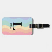 Pastel Regenboog Monogram Bagage Label (Voorkant horizontaal)