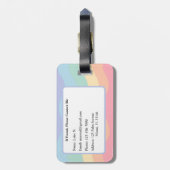 Pastel Regenboog Monogram Bagage Label (Achterkant verticaal)