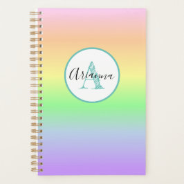 Pastel Regenboog Monogrammed Gepersonaliseerd Planner
