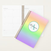 Pastel Regenboog Monogrammed Gepersonaliseerd Planner (Display)