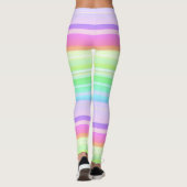 Pastel regenboog multicolor gestreept leggings (Achterkant)