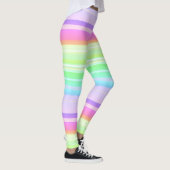 Pastel regenboog multicolor gestreept leggings (Rechts)